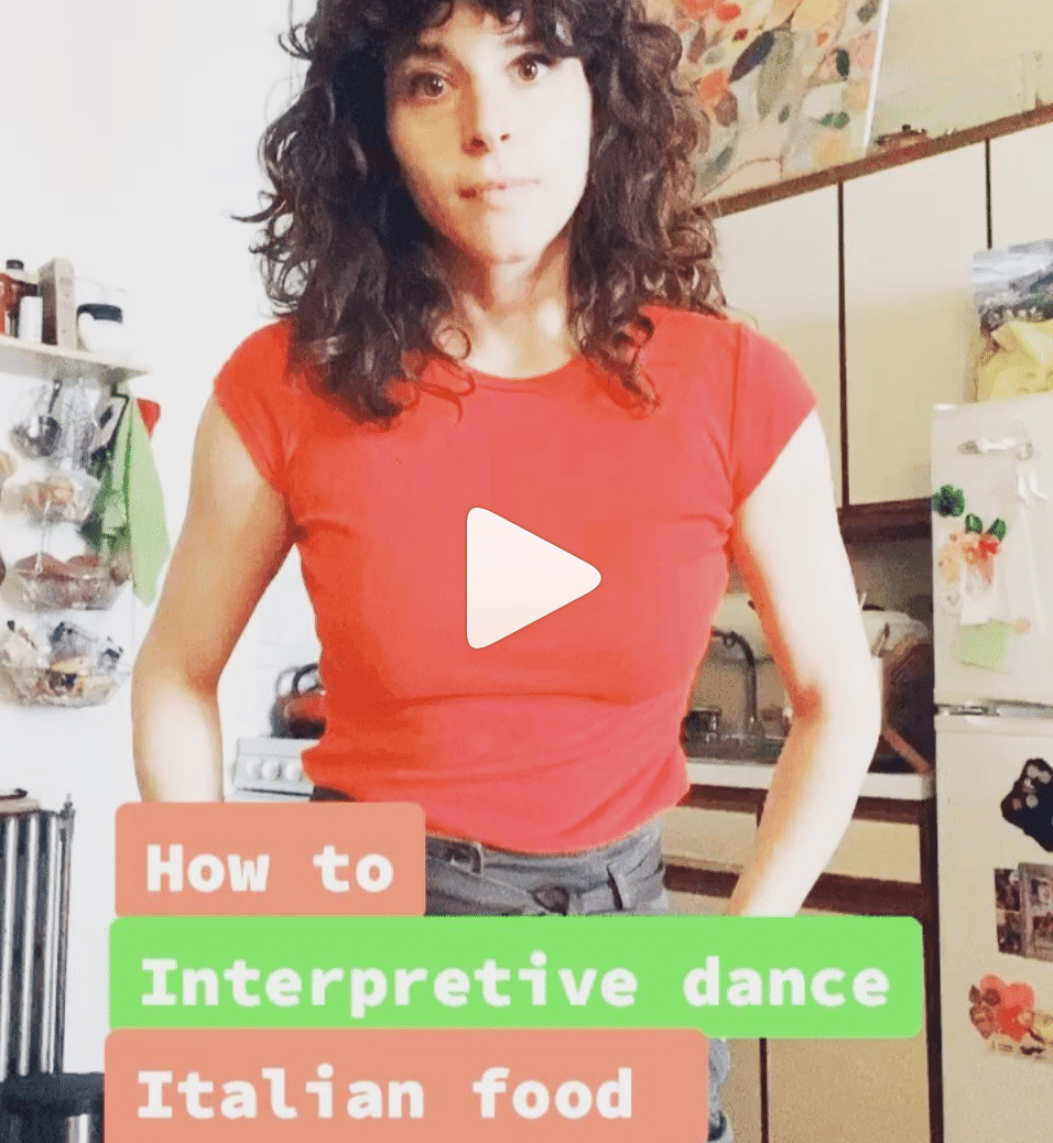 Instagram video of Jess Grippo titled How to interpretive dance Italian food