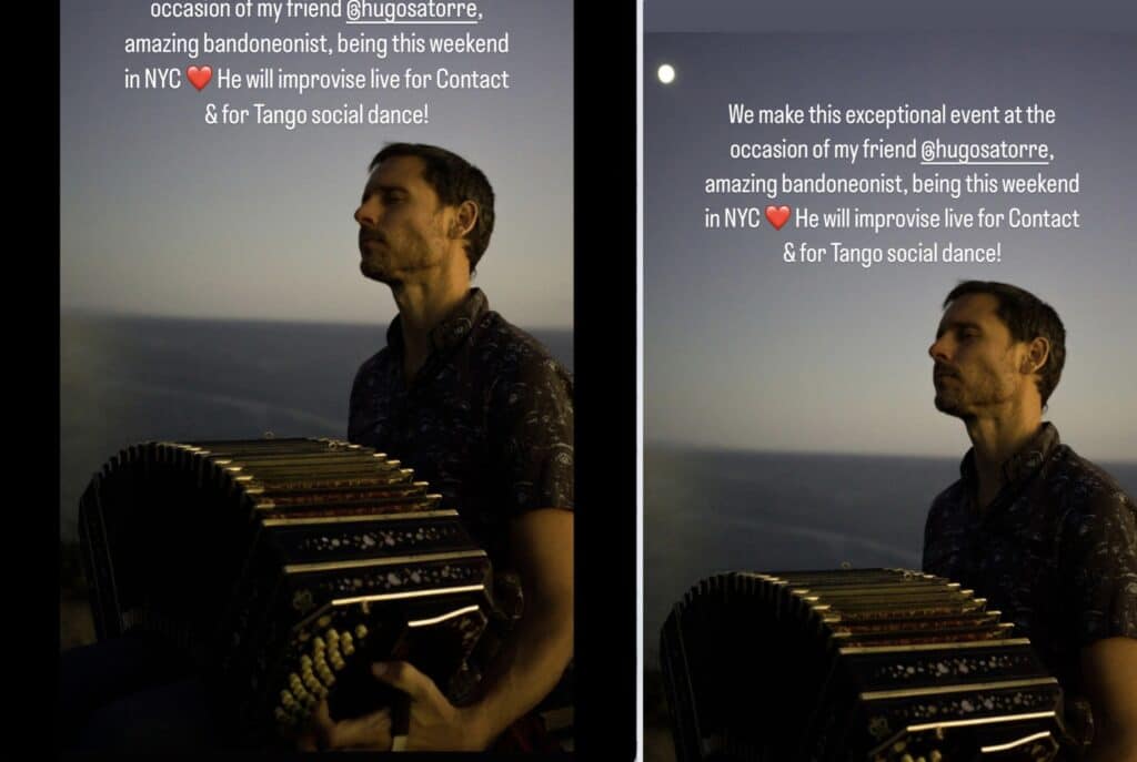 LIVE BANDONEON & Barefoot TANGO, CONTACT & Blues dance interlaced Practice